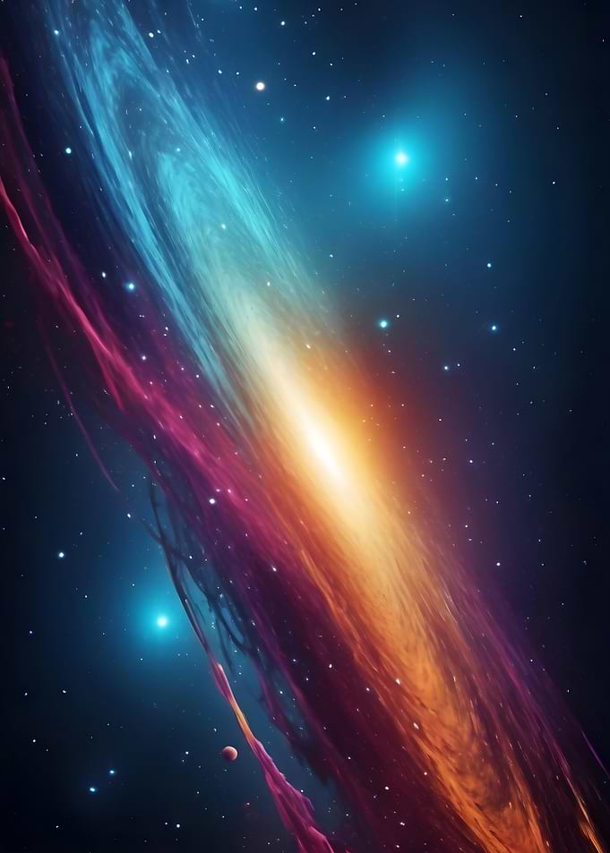 Vibrant Abstract Cosmic Galaxy