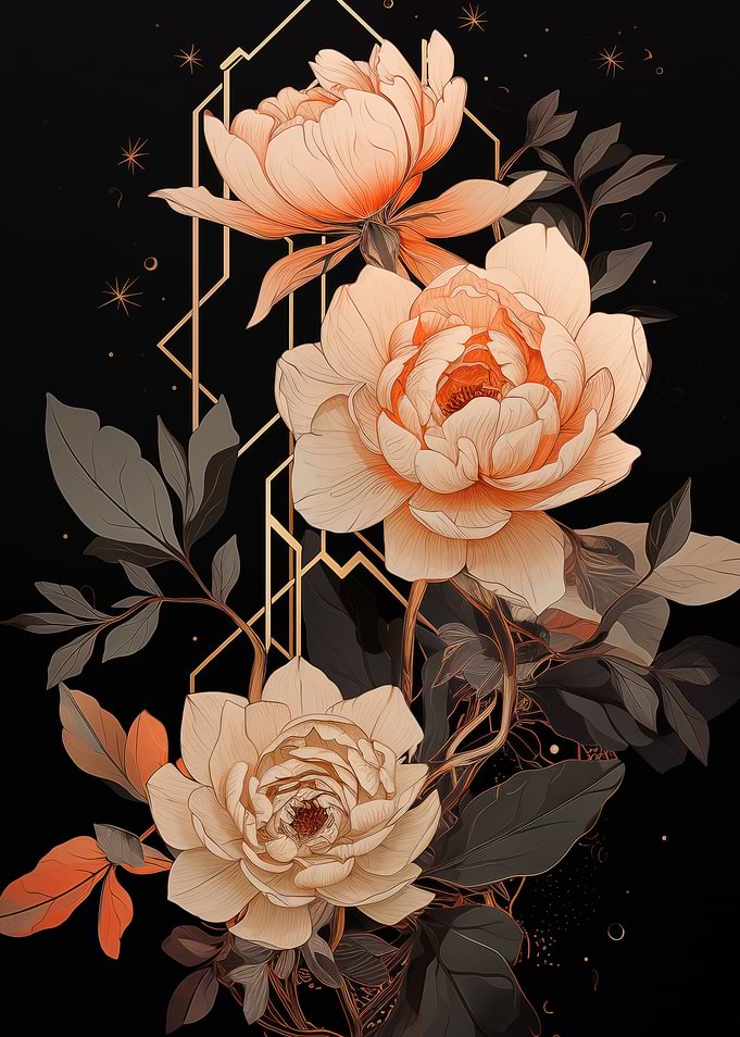 Floral Geometric Arrangement