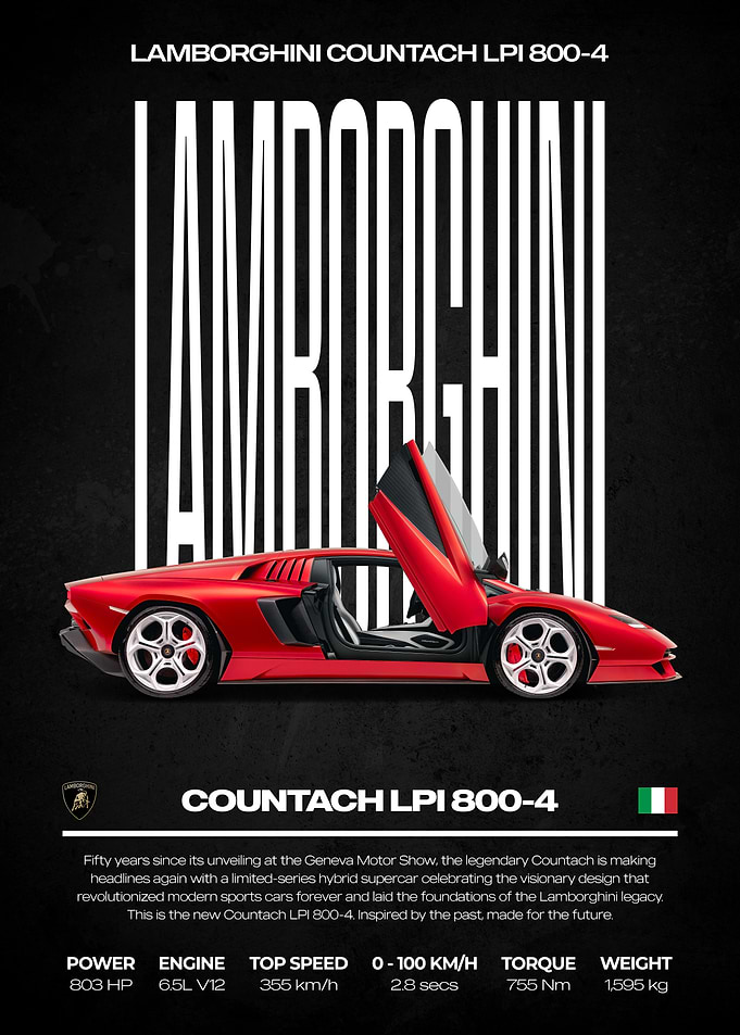 Lamborghini Countach LPI 800-4 Poster