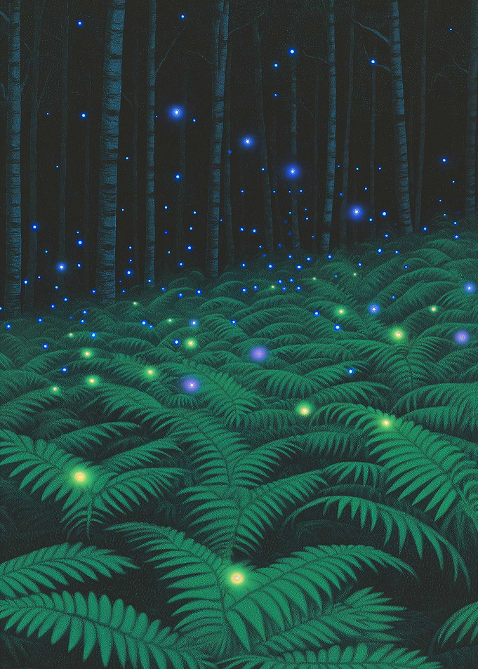 Enchanted Forest with Glowing Lights