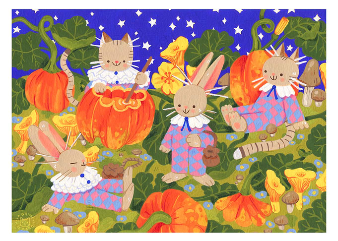 Whimsical Autumn Harvest with Animals