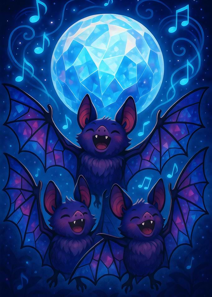 Cute Bats Stained Glass Art