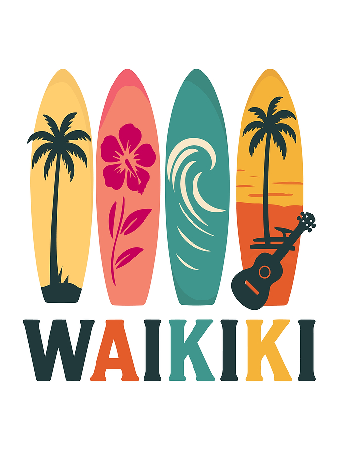 Waikiki Hawaii Aloha Surfboards Beach