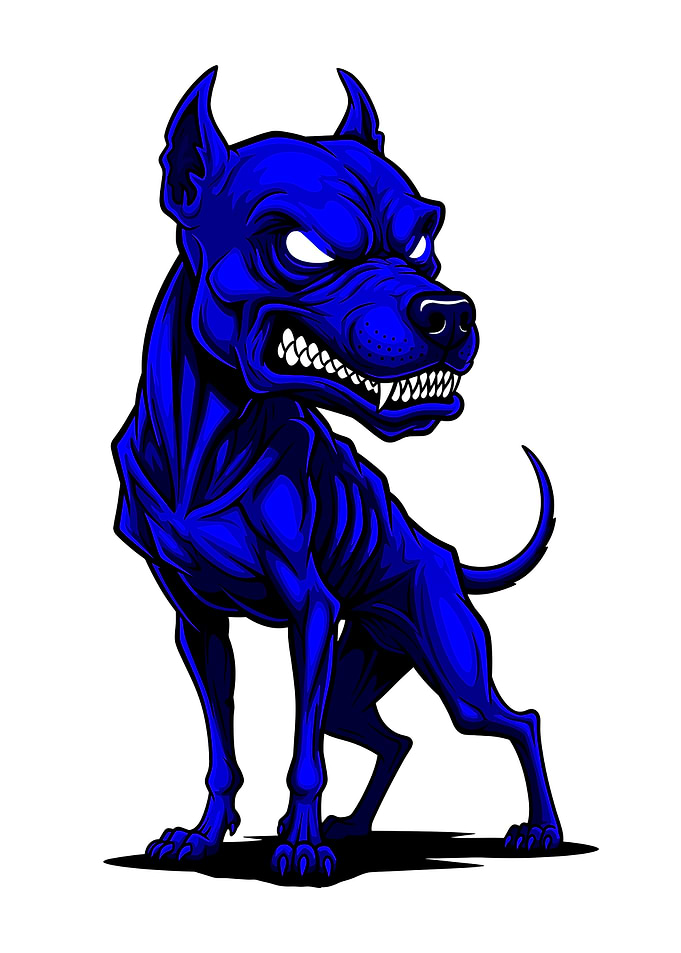 Blue Pitbull Skinny Illustration