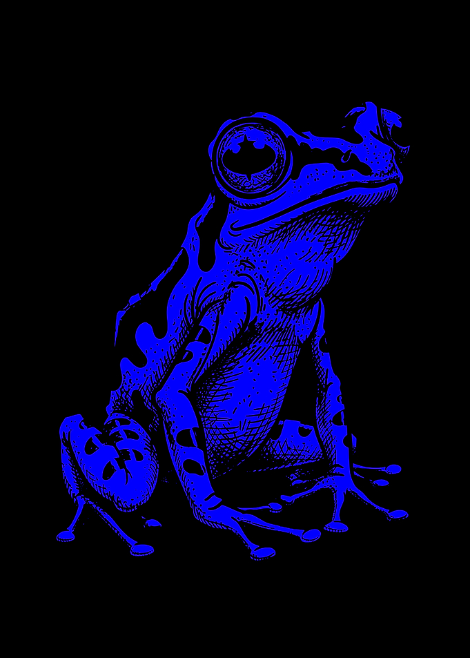Blue Frog With Black Spots
