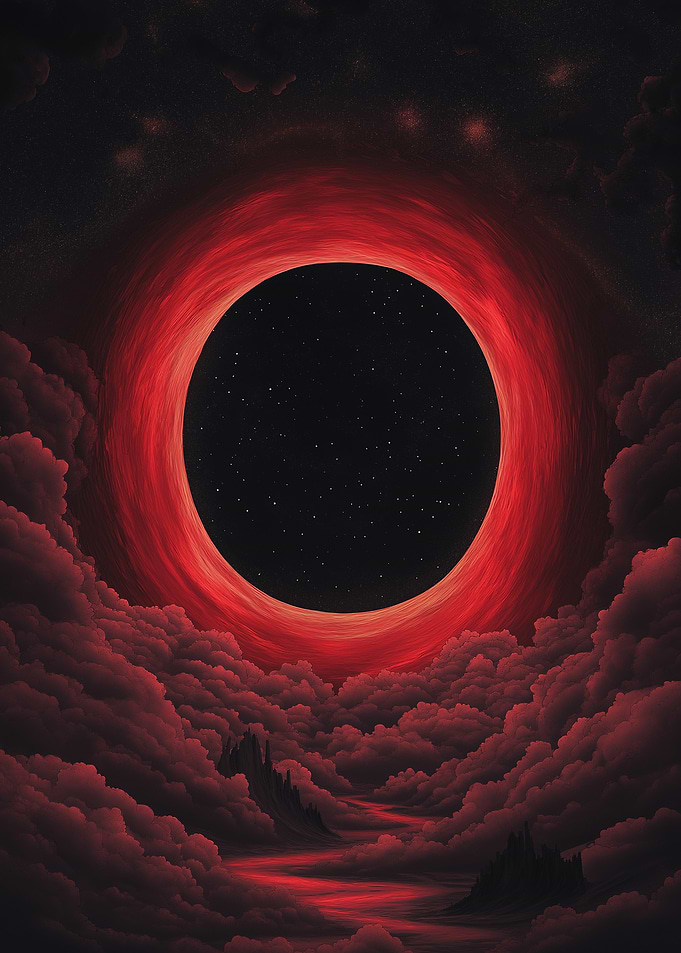Red Ring Nebula with Clouds