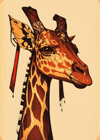 Stylized Giraffe Portrait