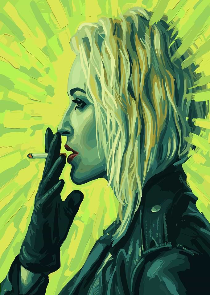 Emily Amstrong Smoking Cigarette Art