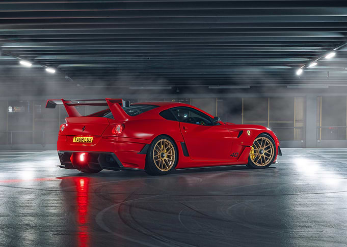 Red Ferrari with Gold Wheels
