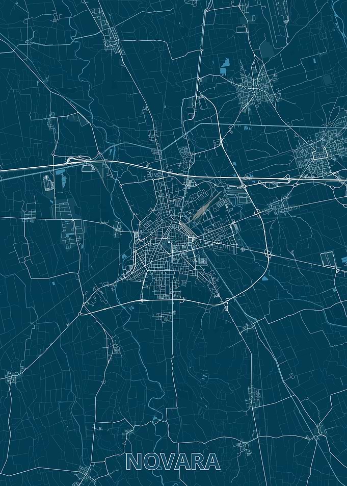 Novara City Map - Detailed Blueprint