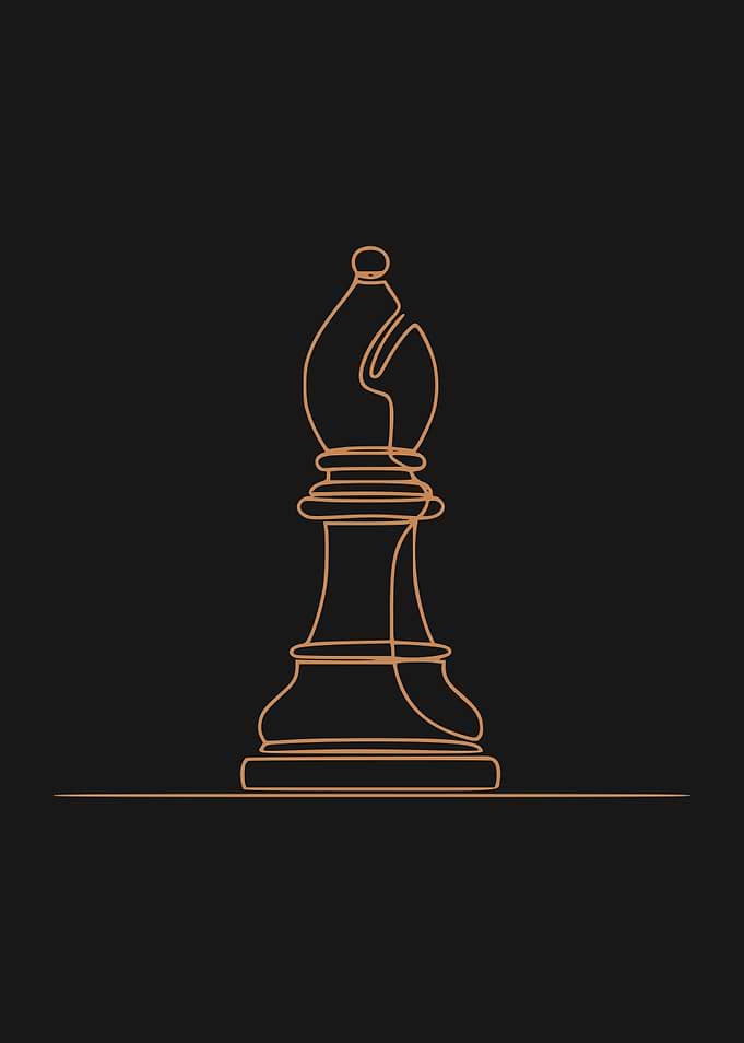 Chess Bishop Minimalist Line Art (light version)