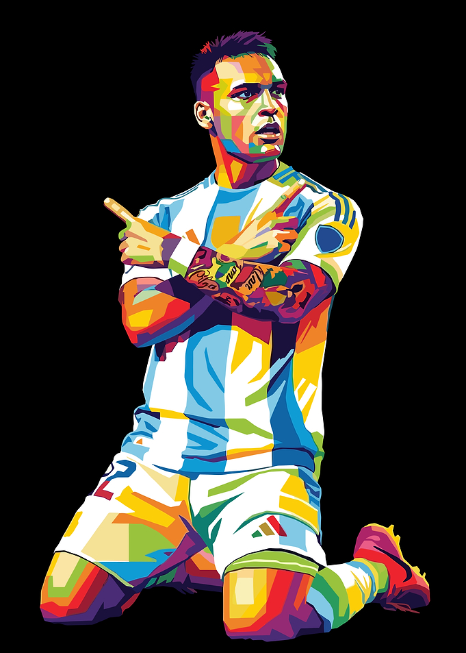 Lautaro Martinez Colorful Pop Art Portrait