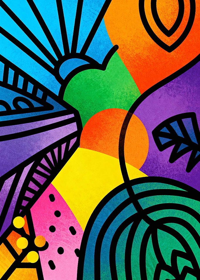 Colorful Abstract Geometric Composition