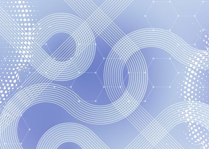 Abstract Blue and White Geometric Design