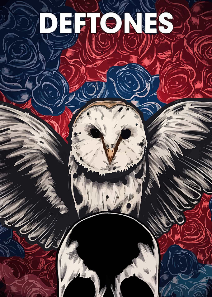 Deftones Owl and Skull Art