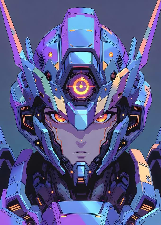 Anime Girl in Futuristic Robot Armor