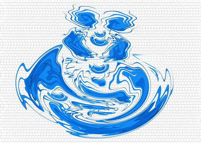 Abstract Blue Figure on White Background 1S