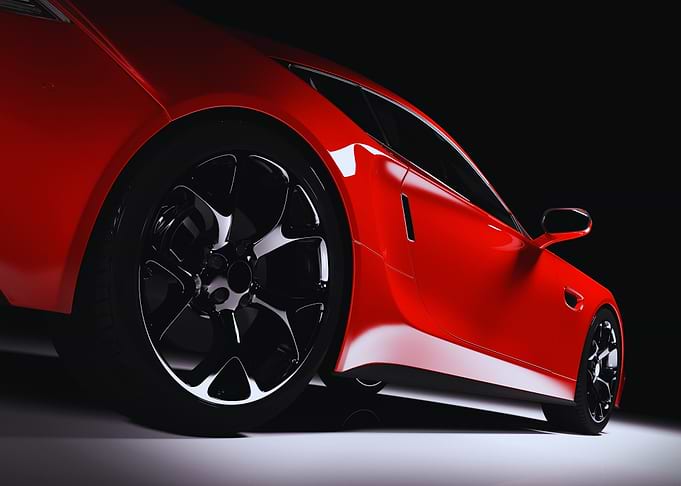 Red Sports Car Close-Up