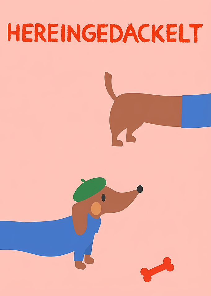 Hereingedackelt Dachshund Art