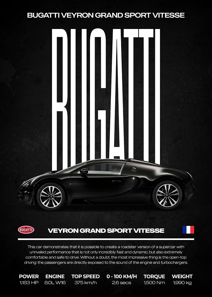 Bugatti Veyron Grand Sport Vitesse Poster
