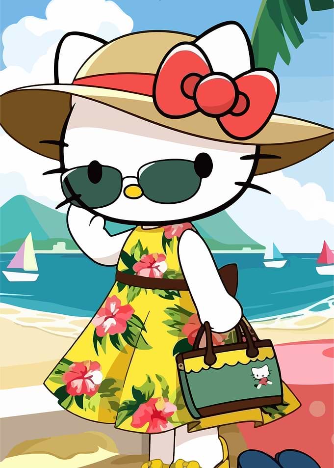 Hello Kitty on a Tropical Vacation