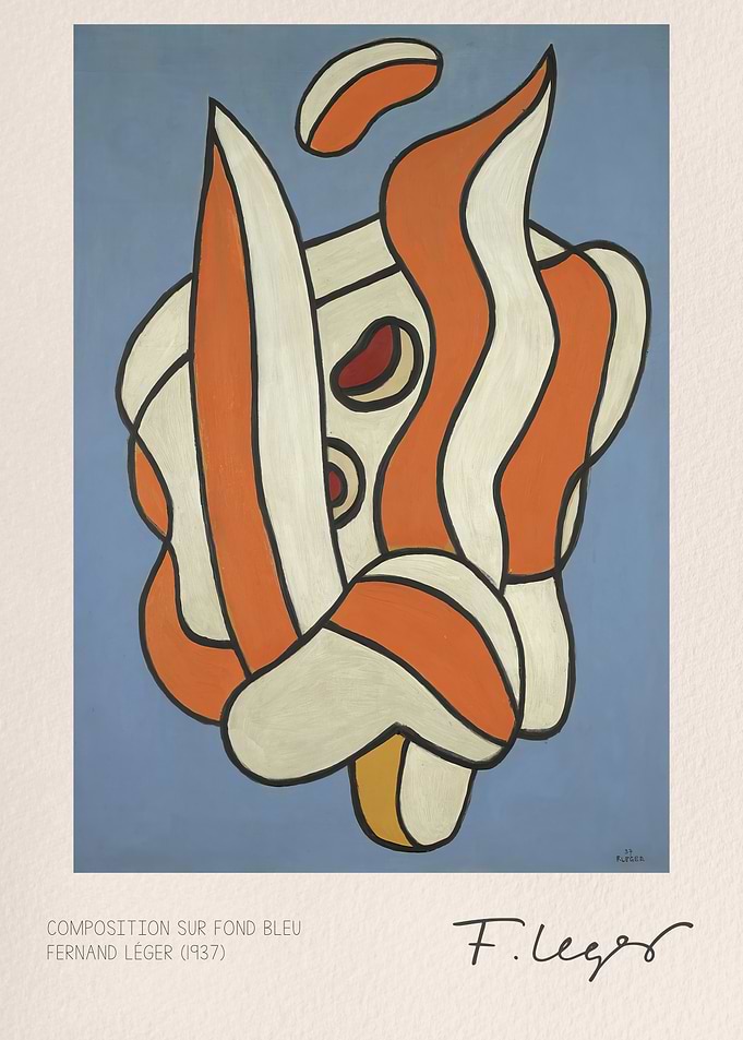 Composition Sur Fond Bleu by Leger