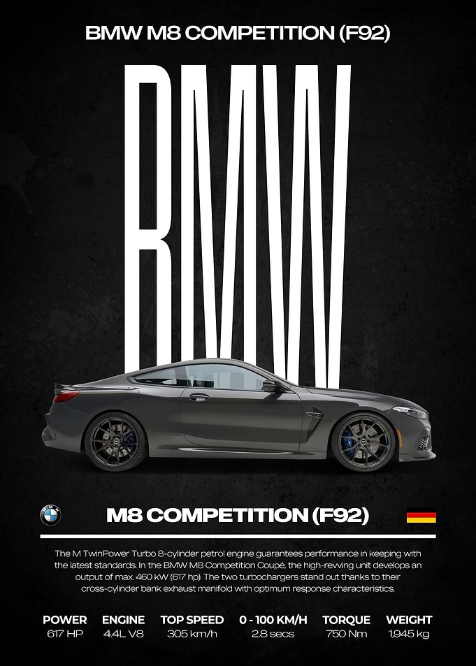 BMW M8 Competition (F92) Poster