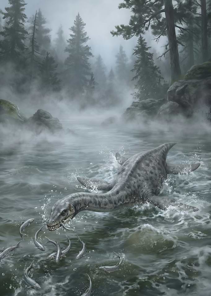Loch Ness Monster Hunting Fish