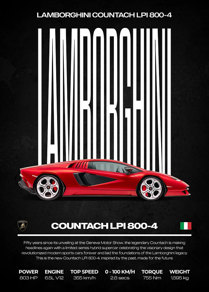 Lamborghini Countach LPI 800-4 Poster