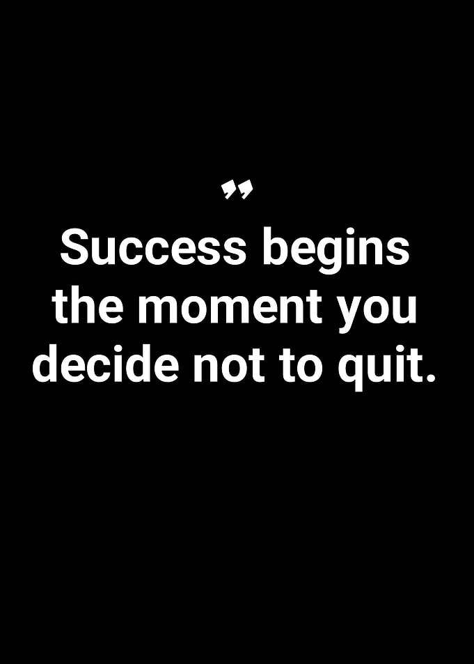 Success Begins Quote on Black