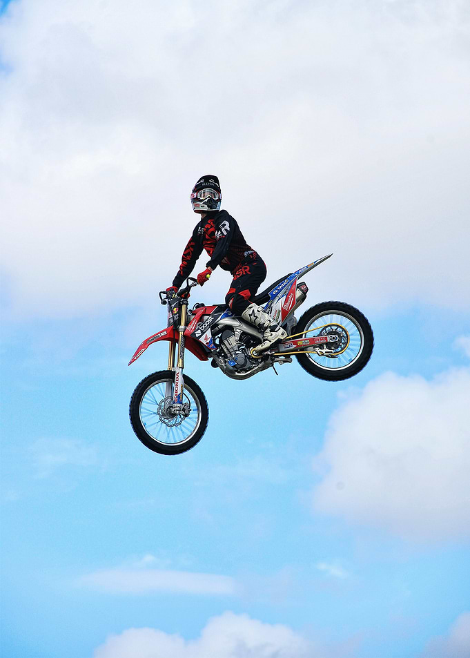 Motocross Rider Mid-Air Stunt