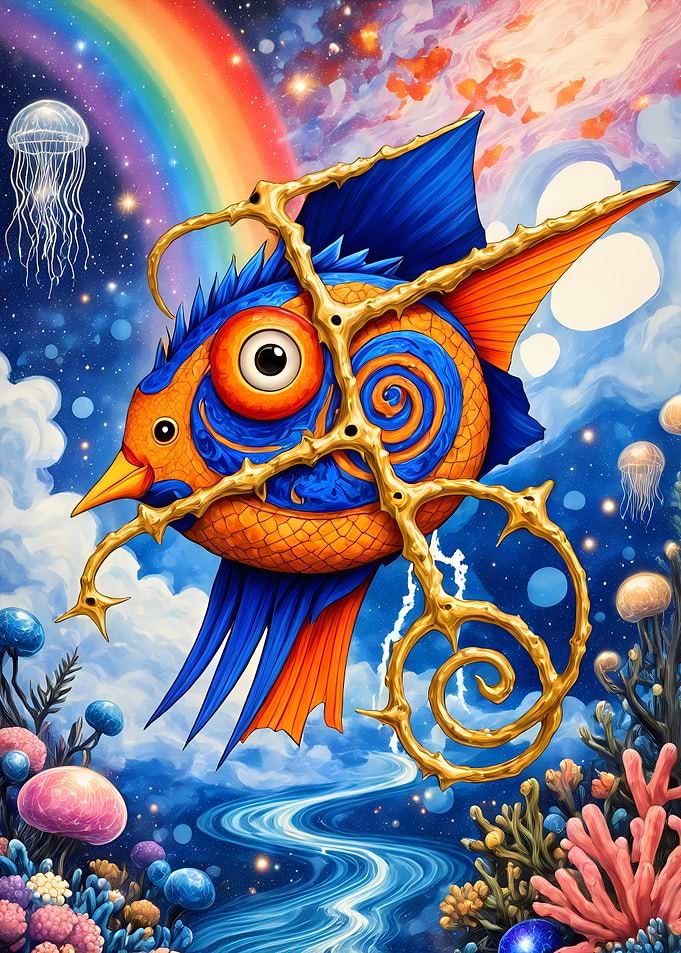 Surreal Fantasy Fish – Dreamlike Landscape – Abstract Fantasy #141