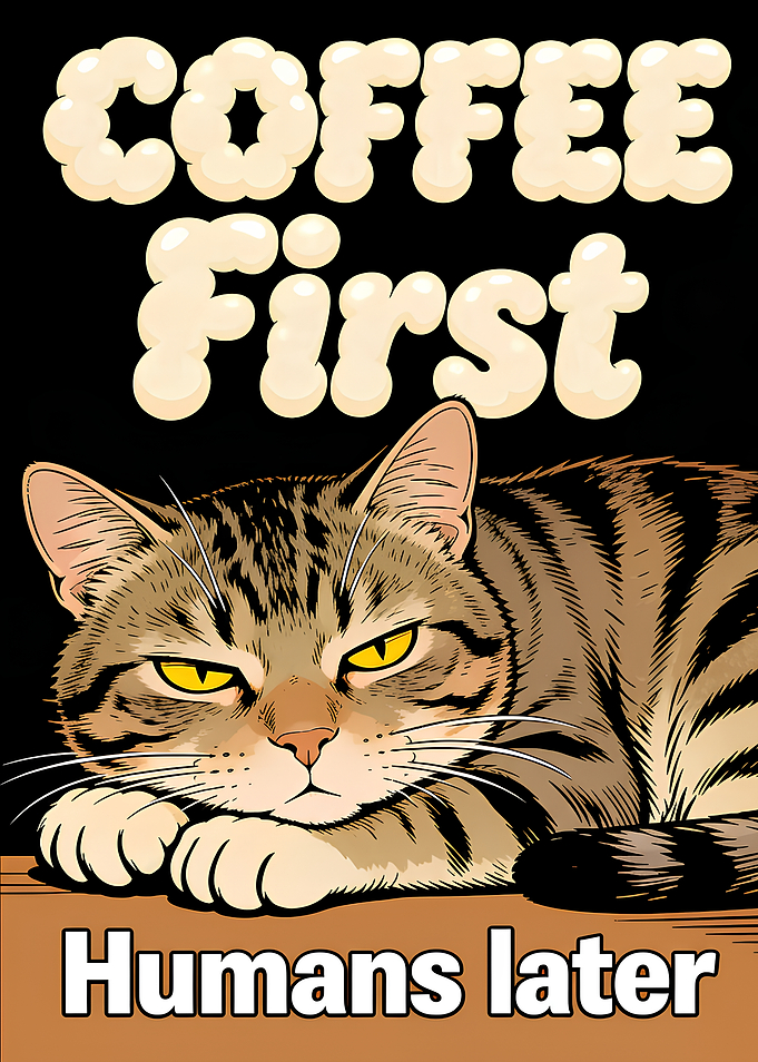 Coffee First, Humans Later Cat