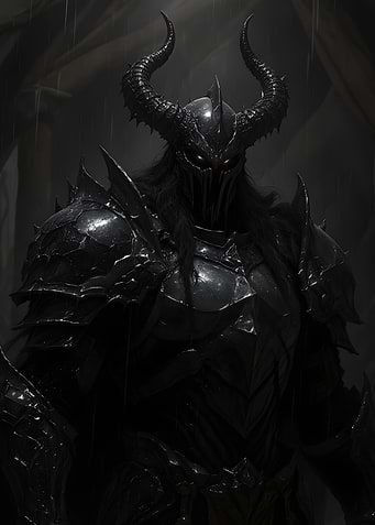 Dark Knight with Horned Helmet