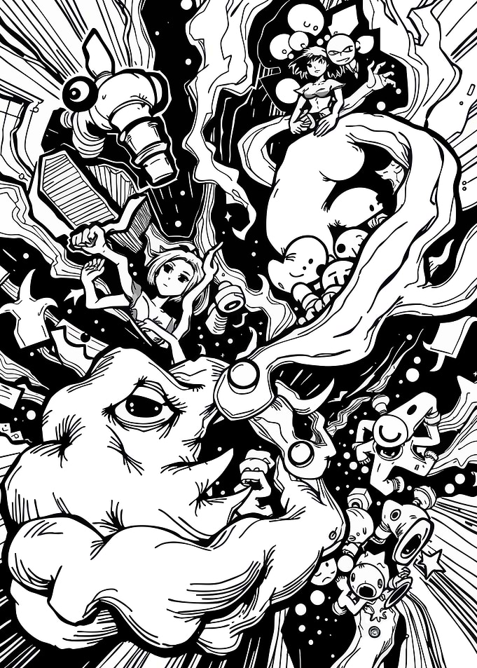 Monochrome Fantasy Character Art