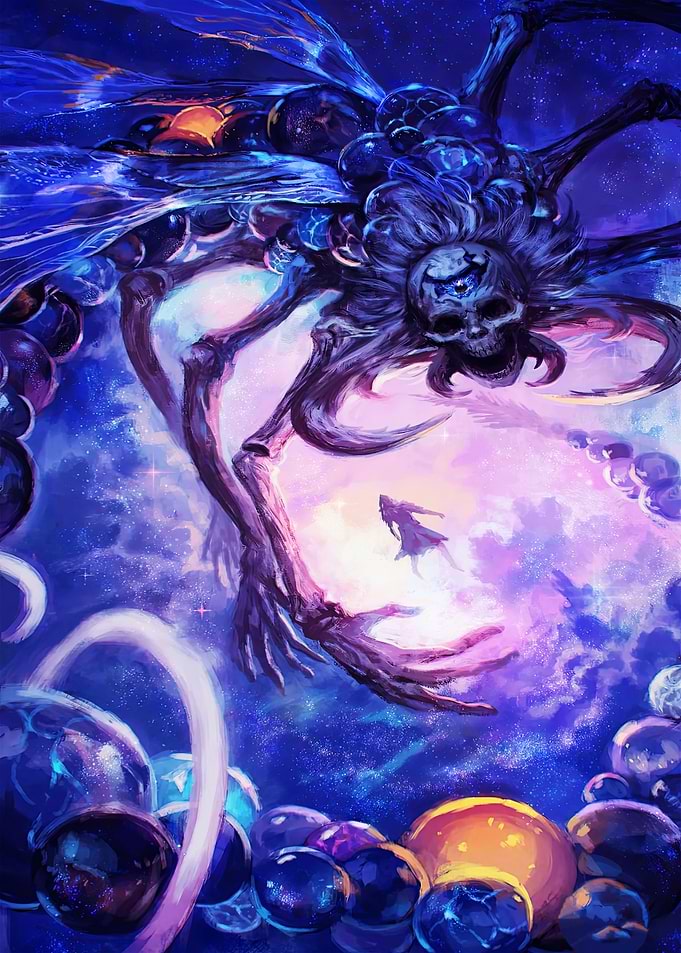 Cosmic Horror with Figure in Light