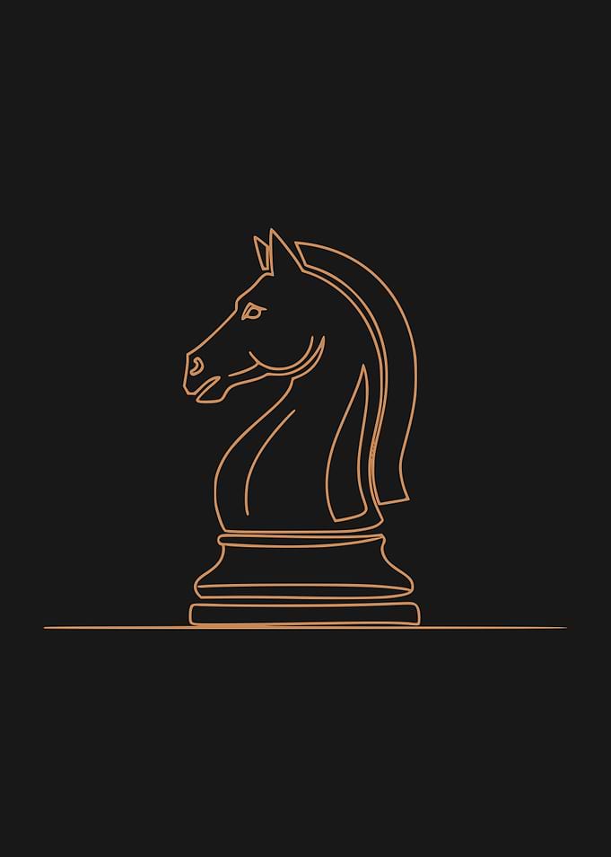 Chess Knight Minimalist Line Art (light version)