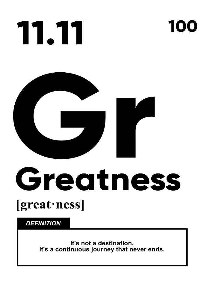Greatness Periodic Table Style Definition