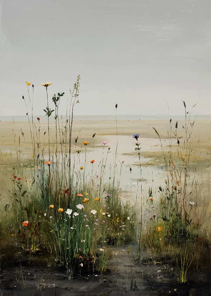 Impressionistic Floral Meadow Painting