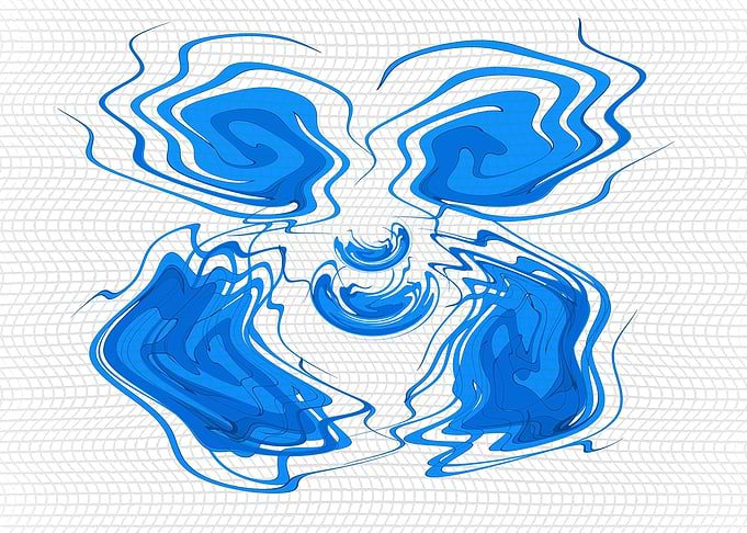 Abstract Blue Pattern on White Background 2S