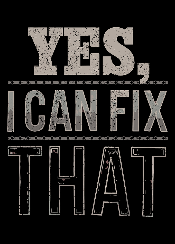 Yes I Can Fix That Poster, Bicycle Chain Wall Art, Mechanic Garage Industrial Print