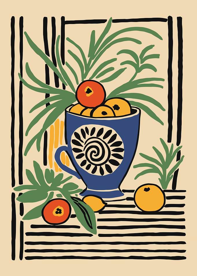 Still Life with Fruit and Plants