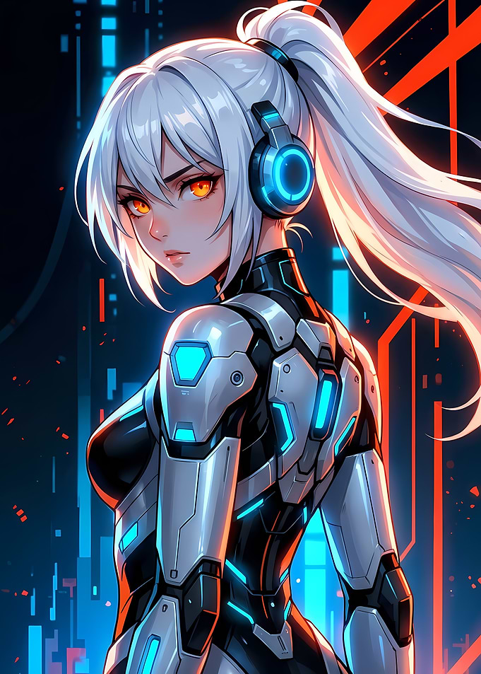 Anime Girl in Futuristic Armor