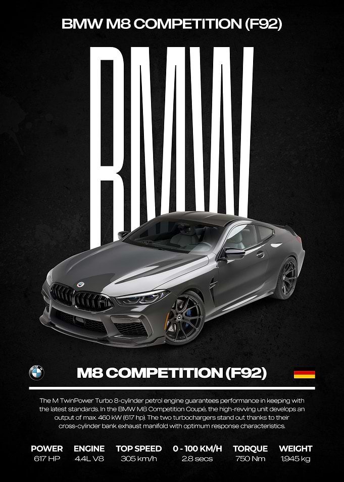 BMW M8 Competition (F92) Poster