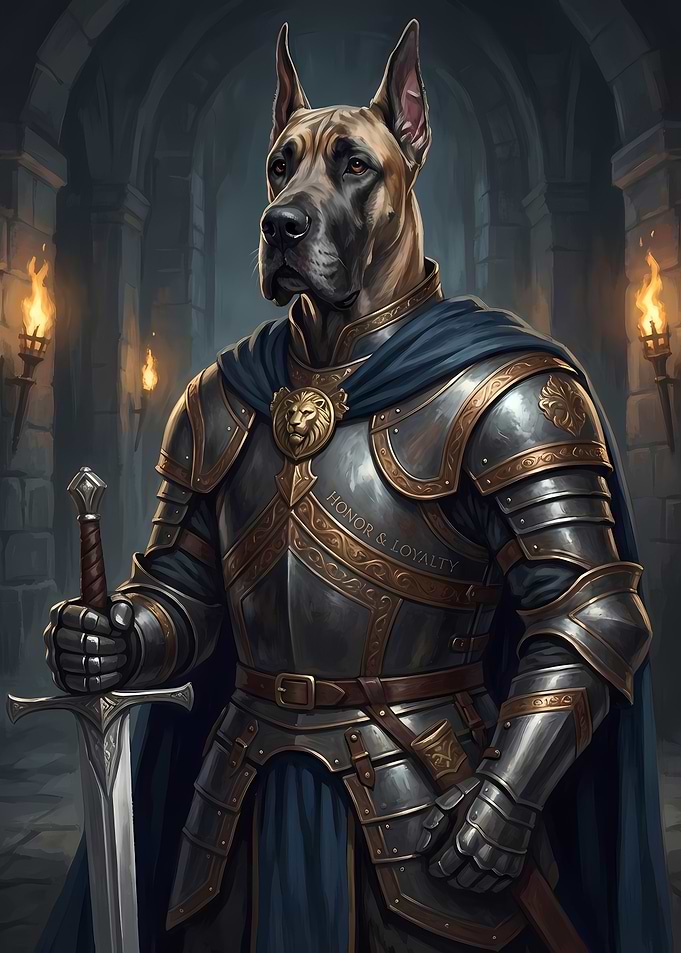 Great Dane Knight in Shining Armor