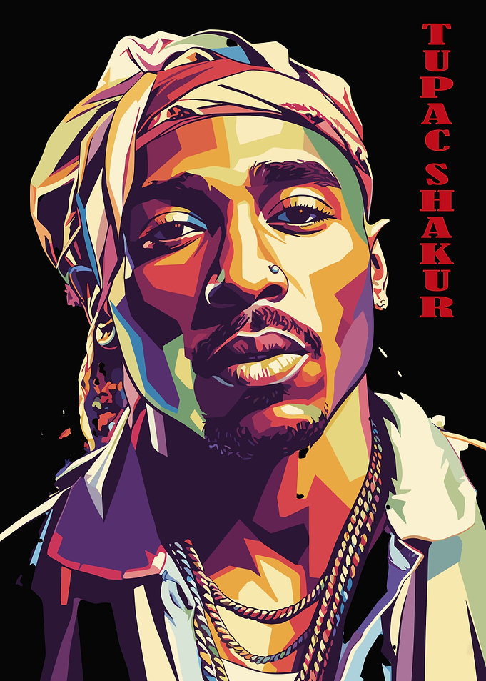 Tupac Shakur Colorful Portrait