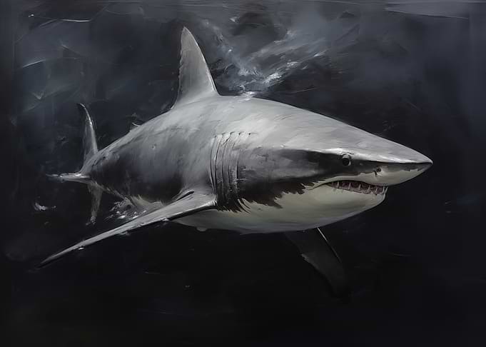 Great White Shark Painting