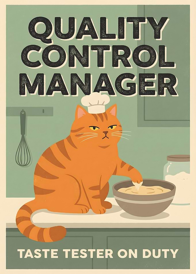 Quality Control Manager Cat Poster