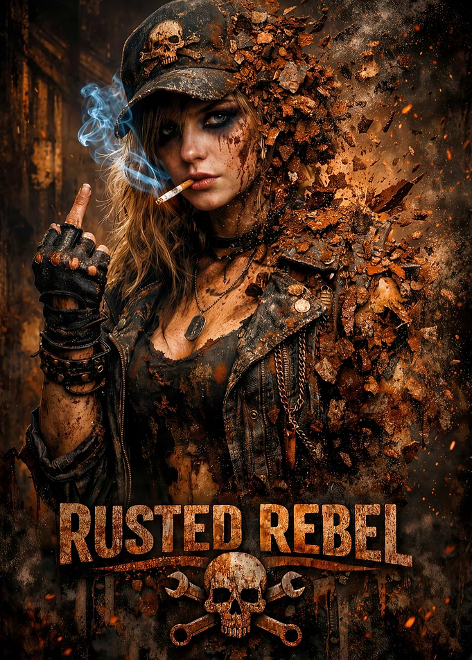 Rusted Rebel: Industrial Grunge Defiance
