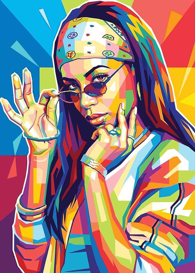 Aaliyah WPAP Pop Art Portrait